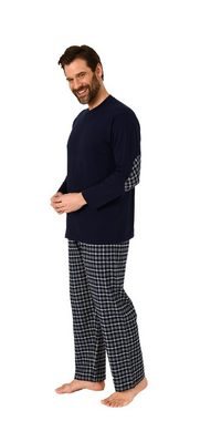 Trend by Normann Pyjama Herren Schlafanzug lang mit Flanell Hose - auch in Übergrößen