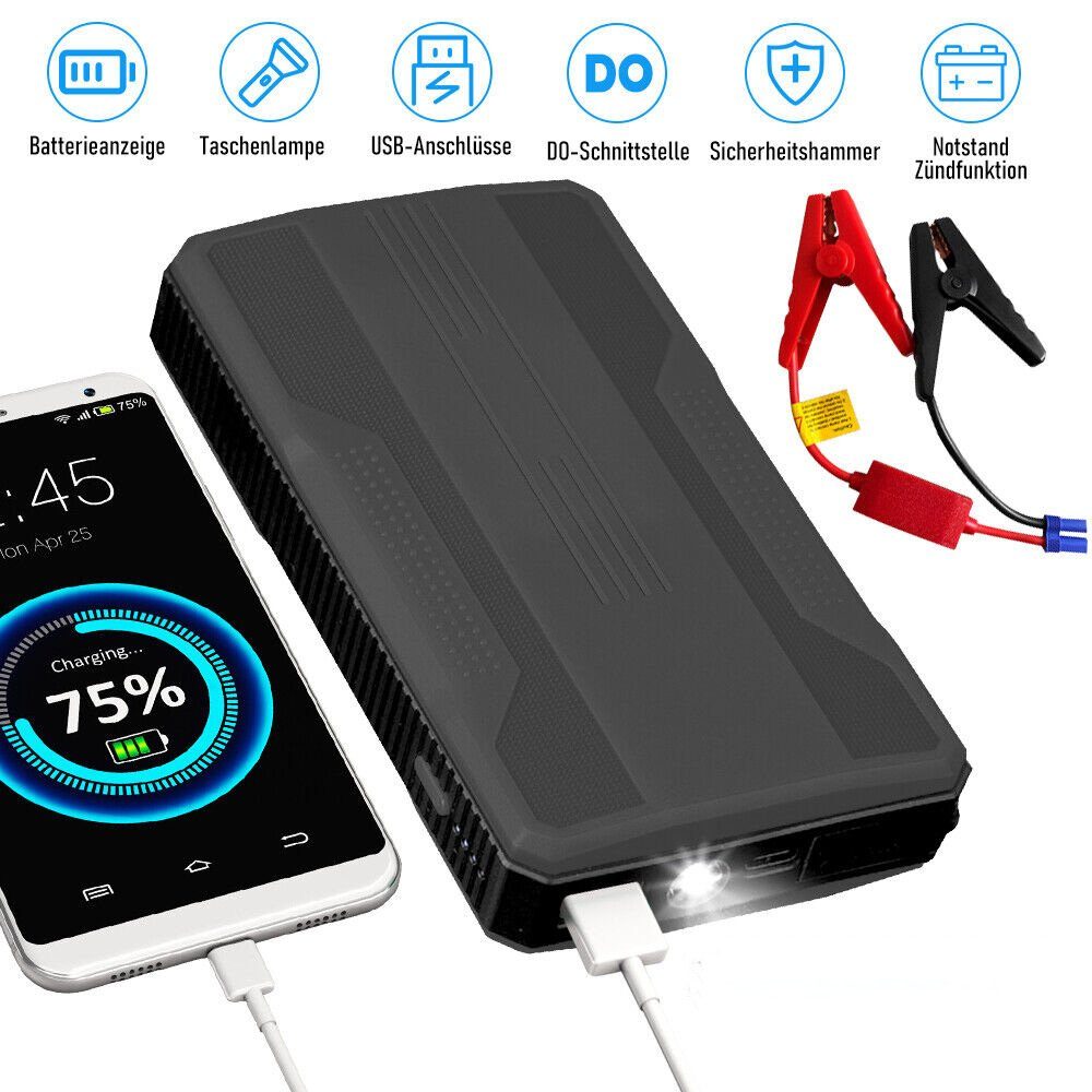 Notfall 1600a Auto Starthilfe Power Bank 16000mah 12V Start gerät Ladegerät  pd 65w Batterie ladegerät Booster Start licht