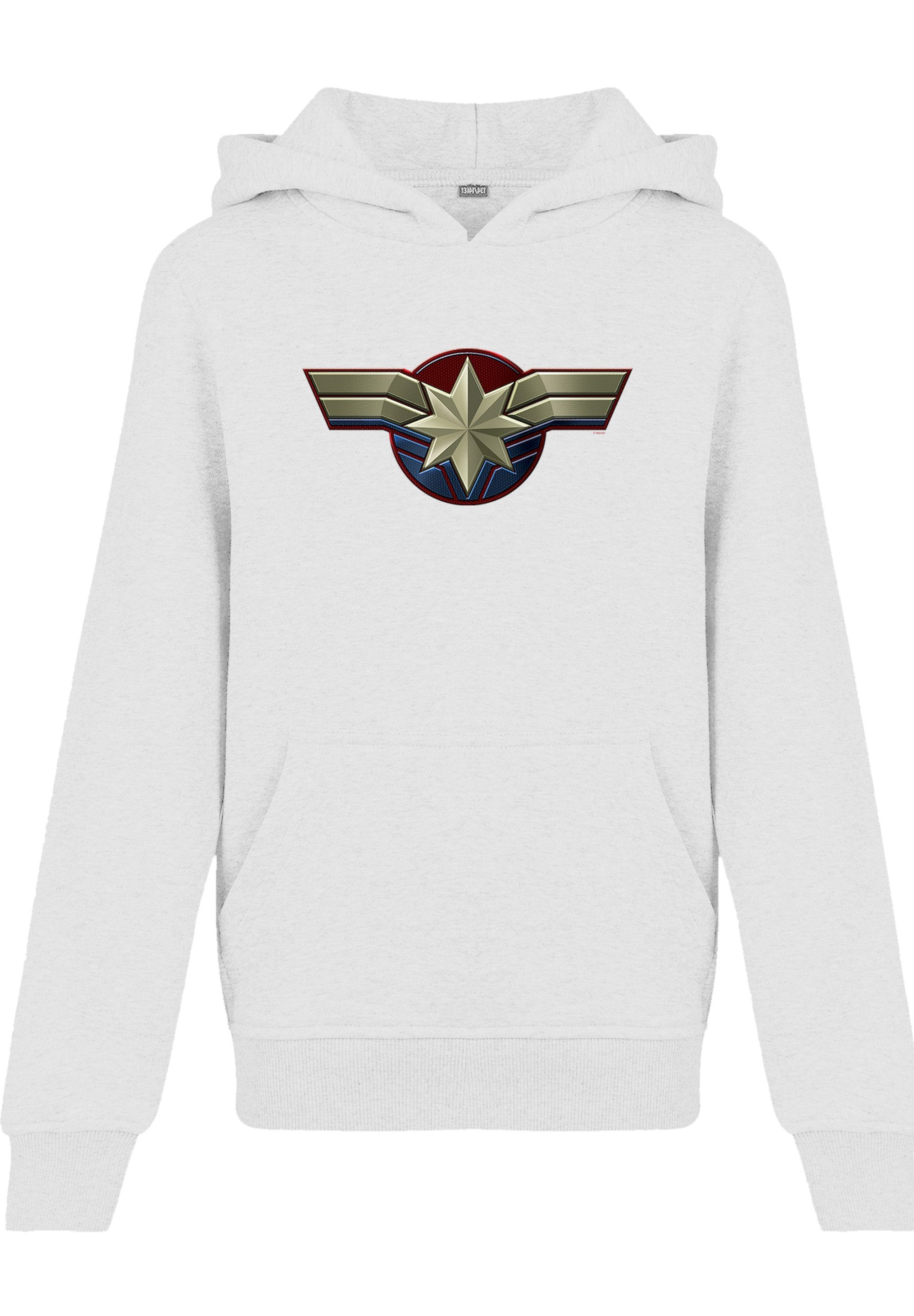 F4NT4STIC Hoodie Kinder Captain Marvel Chest Emblem with Basic Kids Hoody (1-tlg) white