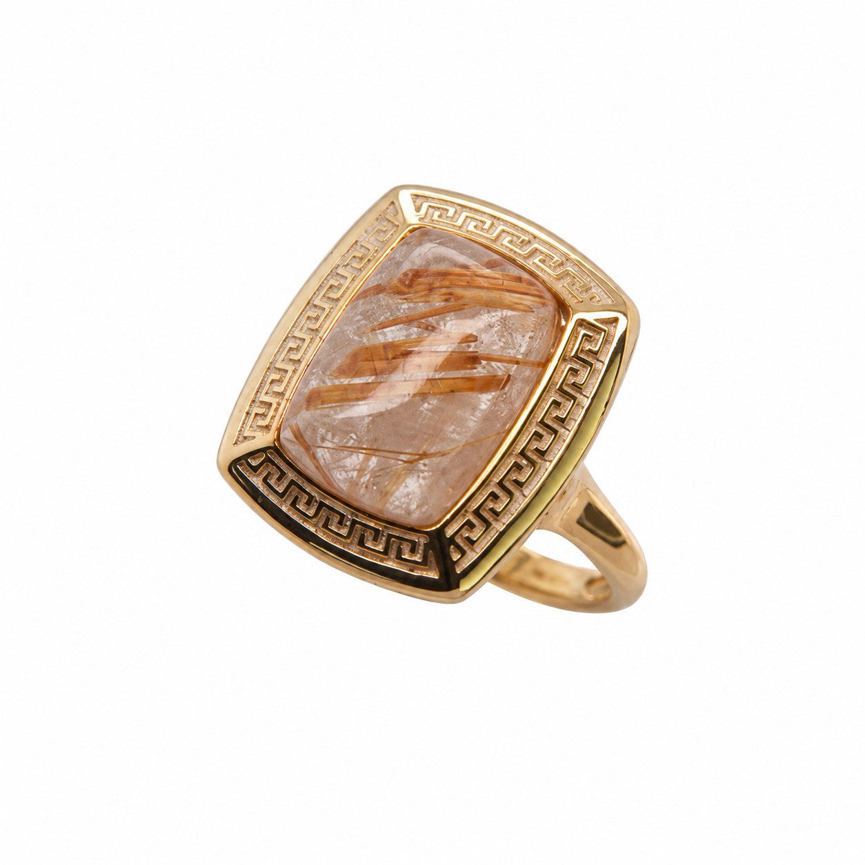 Sogni d'oro Fingerring mit Rutilquarz, Silber 925 vergoldet