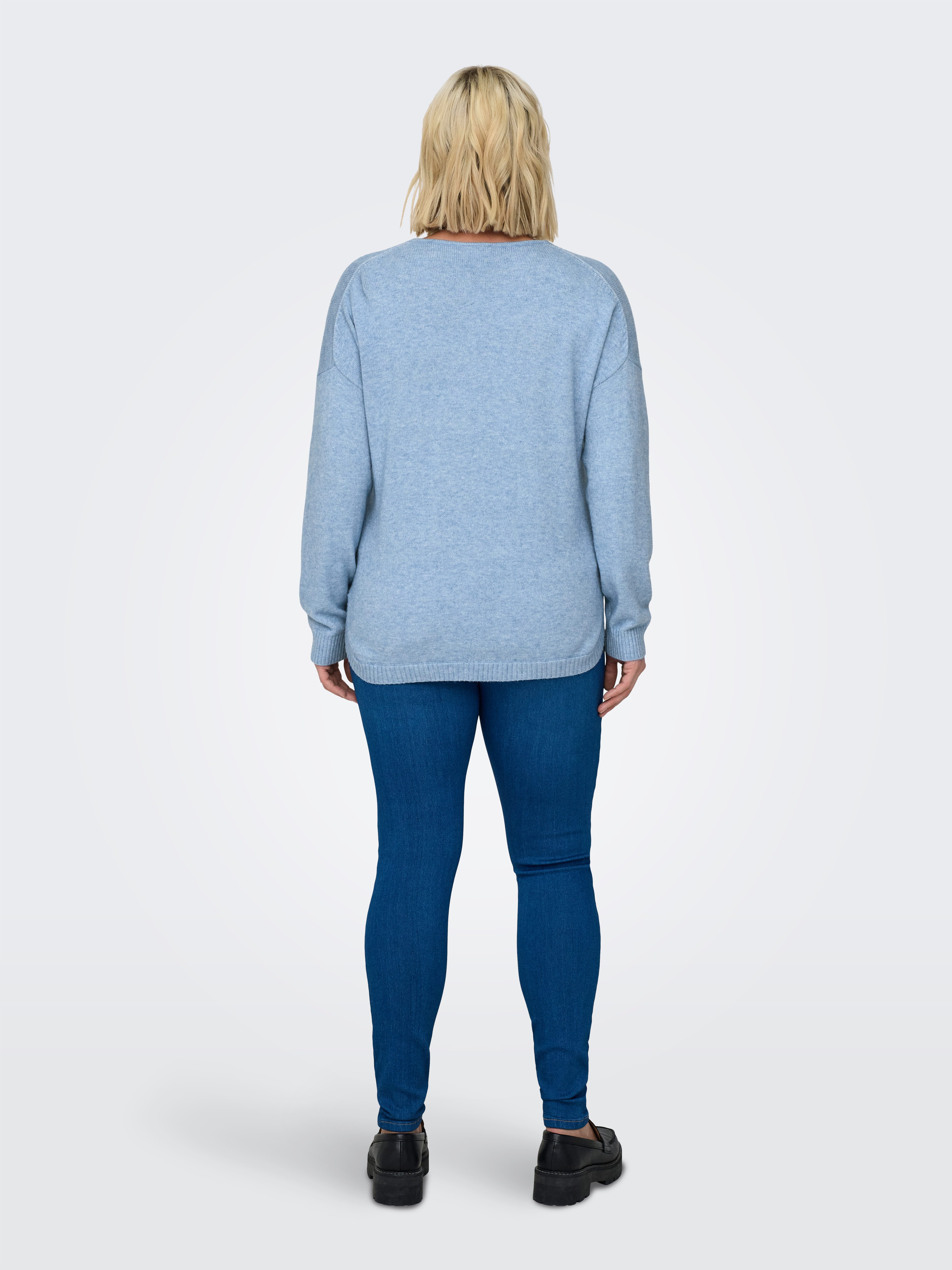 ONLY CARMAKOMA V-Ausschnitt-Pullover CARMARGARETA LS PULLOVER KNT NOOS Viskosemischung, regular fit