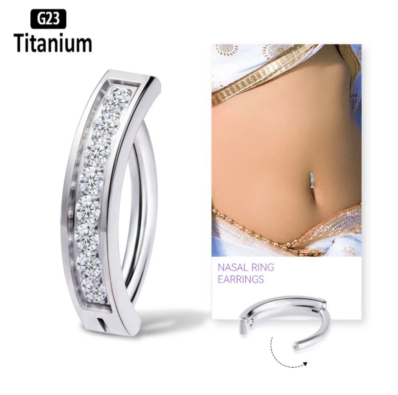 Karisma Schmuck Bauchnabelpiercing Top Down Titan G23 Bananabell Weiss Zirk günstig online kaufen