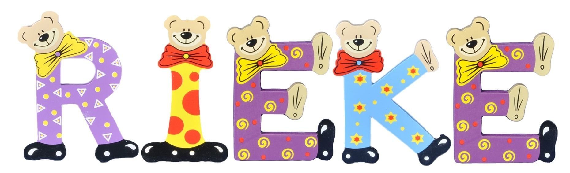 Deko-Buchstaben sortiert Kinder 5 (Set, - St), Namen-Set, Playshoes RIEKE Holz-Buchstaben