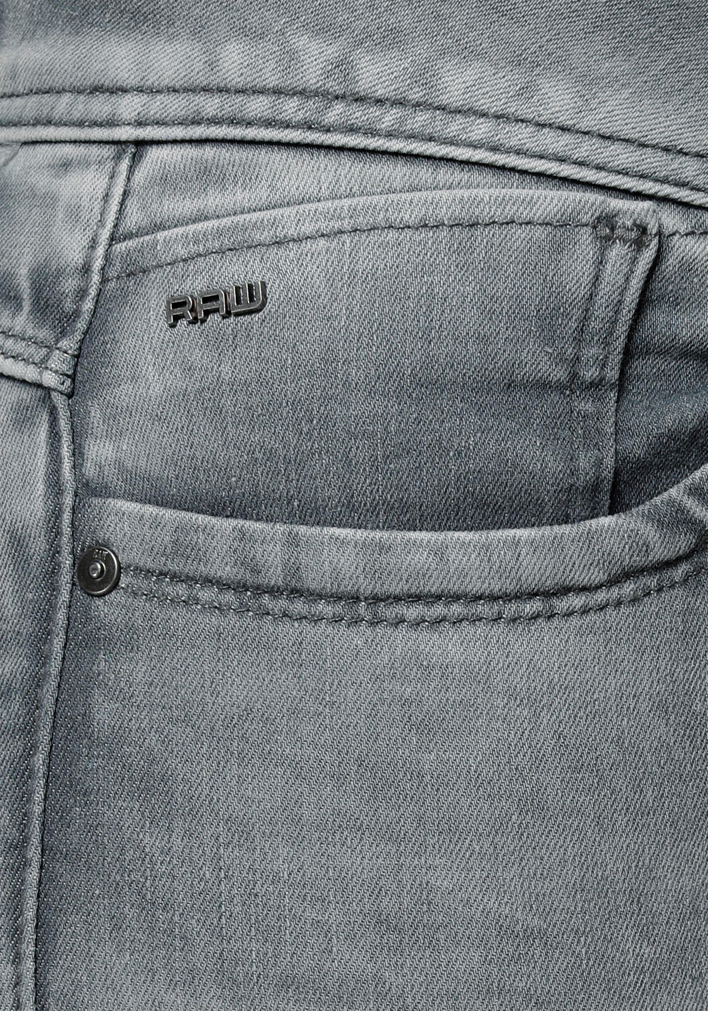 mit Elasthan-Anteil RAW grey Skinny industrial faded Waist Skinny-fit-Jeans G-Star Mid