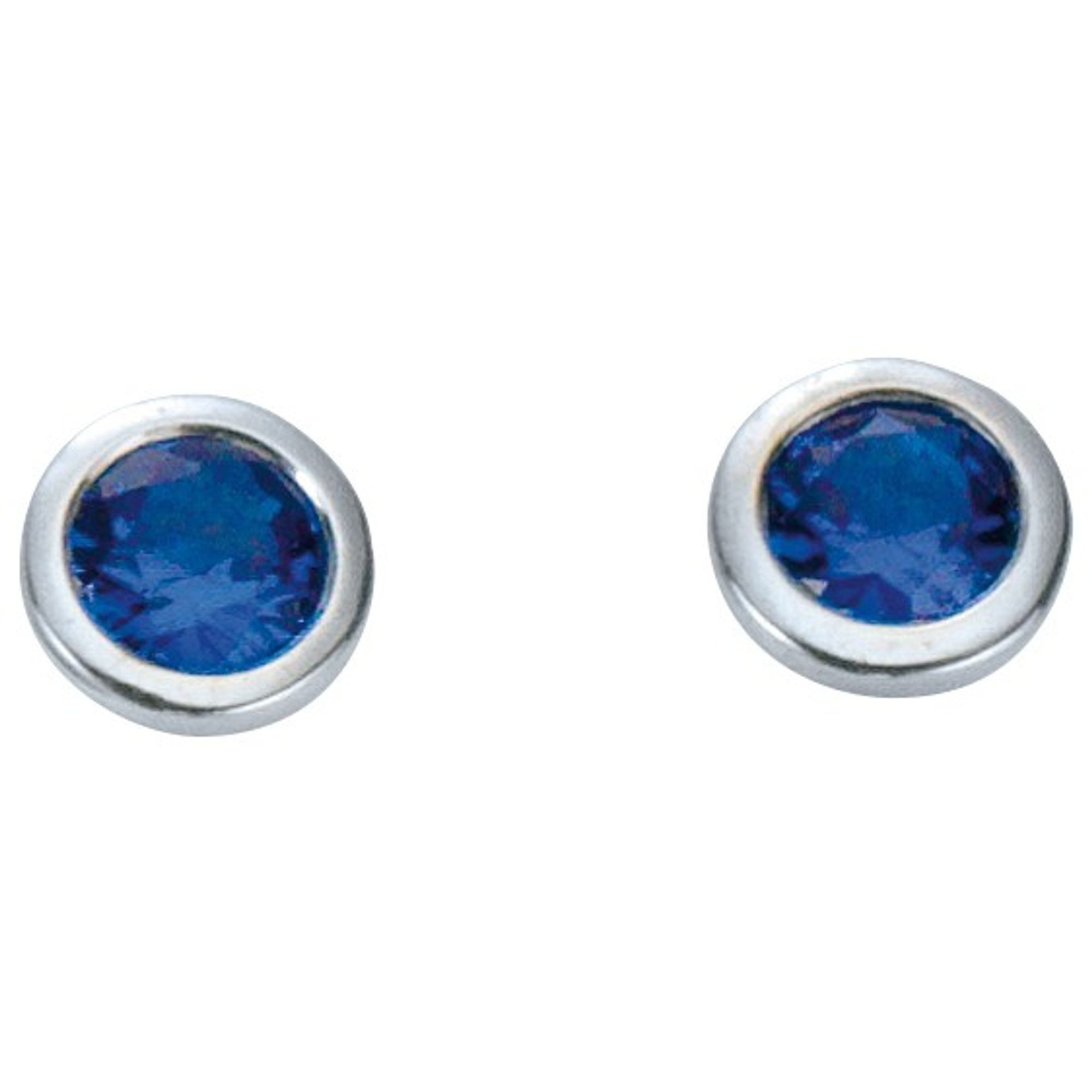 Miamar Paar Ohrstecker 01.1097B, Miamar 01.1097B Damen Ohrstecker Silber Zirkonia blau