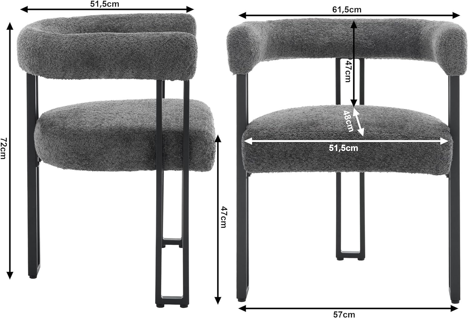 Woltu Esszimmerstuhl, Design Stuhl Küchenstuhl Sessel bequem modern, aus Chenille