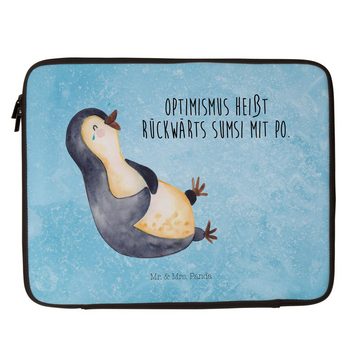Mr. & Mrs. Panda Laptop-Hülle Pinguin lachend - Eisblau - Geschenk, Notebook Tasche, Schutzhülle, F