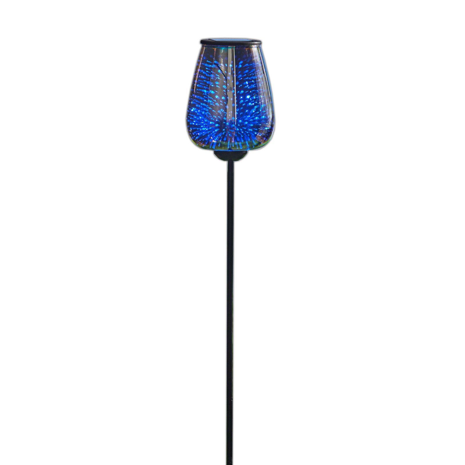 HAC24 LED Solarleuchte Solar integriert, Blau Dekoleuchte Kelch, Gartenleuchte LED Blau, cm, Solarlampe Licht fest Solarlicht Garten 73