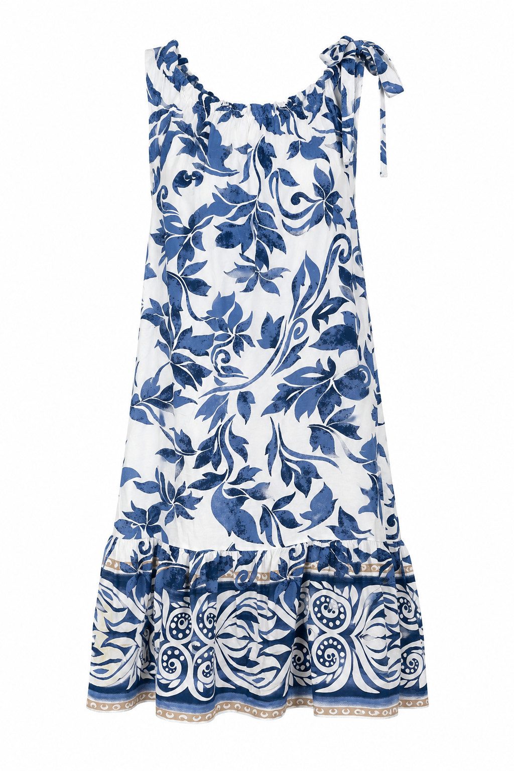ITALY VIBES Sommerkleid - sommerliches Strandkleid für Damen mit floralem Print und Trägern ONE SIZE - passend für Größen S bis L