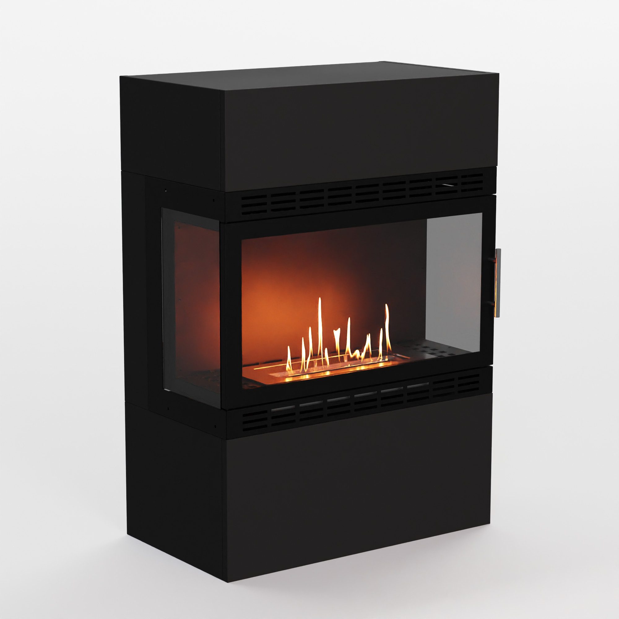 GLOW FIRE Echtfeuer-Dekokamin Lillesand XL Vision Ethanol Kamin, Bioethanol Kamin mit 3h Brenndauer, Heizleistung bis 2KW