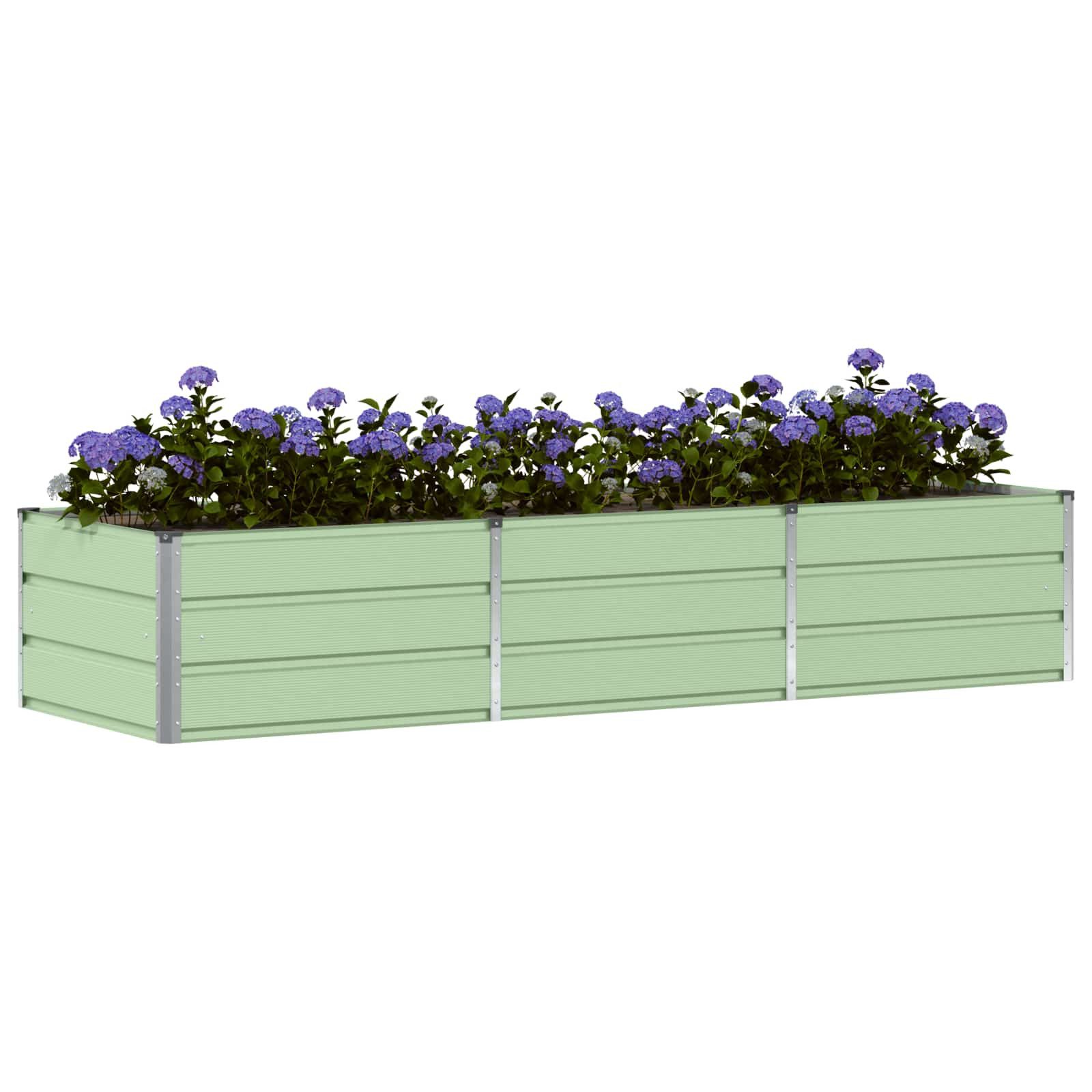vidaXL Blumentopf Pflanzkübel Grün 240 x 80 x 45 cm Stahl (1 St)