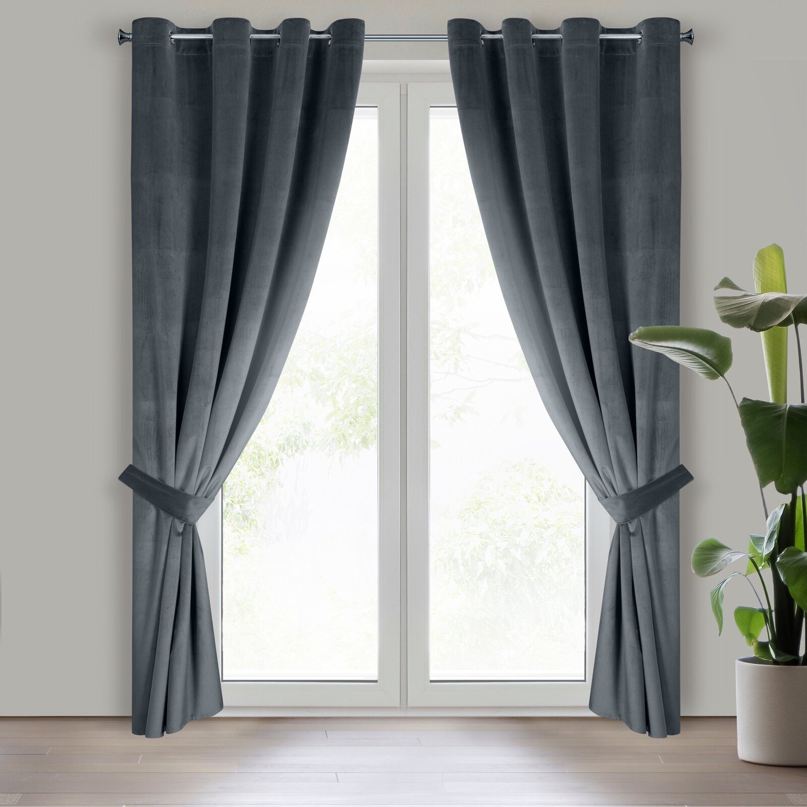 Eurofirany Vorhang ANTARA (2 St), Ösen, blickdicht, Velours, Wohnzimmer Blickdichte Vorhänge Ösen Fensterdekoration