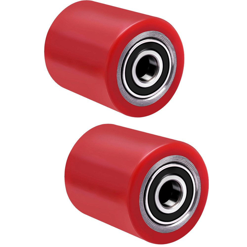 XERSEK Hubwagen Rollen 2X Polyurethan Laufrollen 80x100mm Max.700kg Achse 20mm, Hubwagenrollen Palettenrollen Ersatzrollen Räder Rollen für Hubwagen