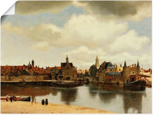 Artland Wandbild »Ansicht der Stadt Delft. Um 1660«, Niederlande (1 Stück), in vielen Größen & Produktarten -Leinwandbild, Poster, Wandaufkleber / Wandtattoo auch für Badezimmer geeignet-Otto