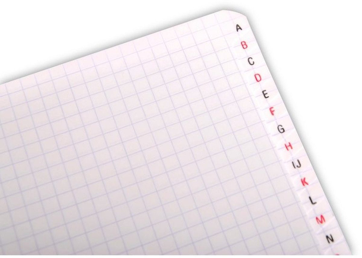 CLAIREFONTAINE Notizbuch Registerbuch 7,5x12cm 50 Blatt kariert PP mit Spirale A-Z farbig sorti