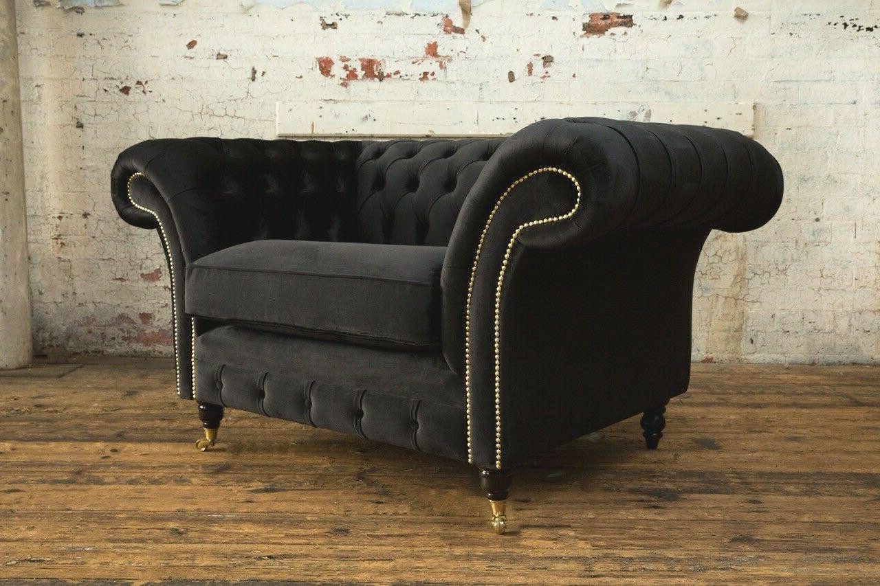 Xlmoebel Chesterfield-Sofa Club Polster-Sofa im Chesterfield-Design aus Stoff in Lounge-Optik, Hergestellt in Europa