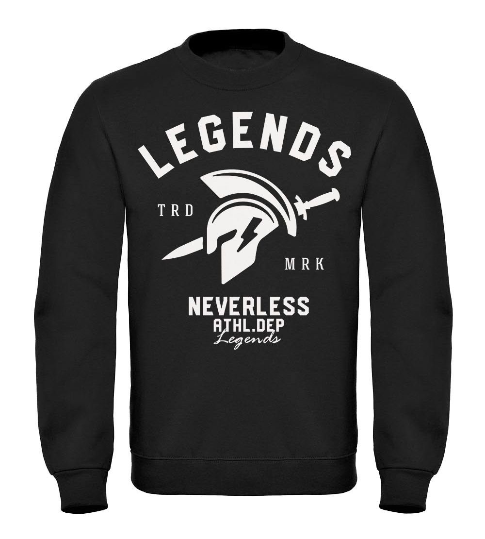 Neverless Sweatshirt Athletics Herren Fitness Sport Sparta Gym T-Shirt Cooles Neverless® schwarz Gladiator Legends
