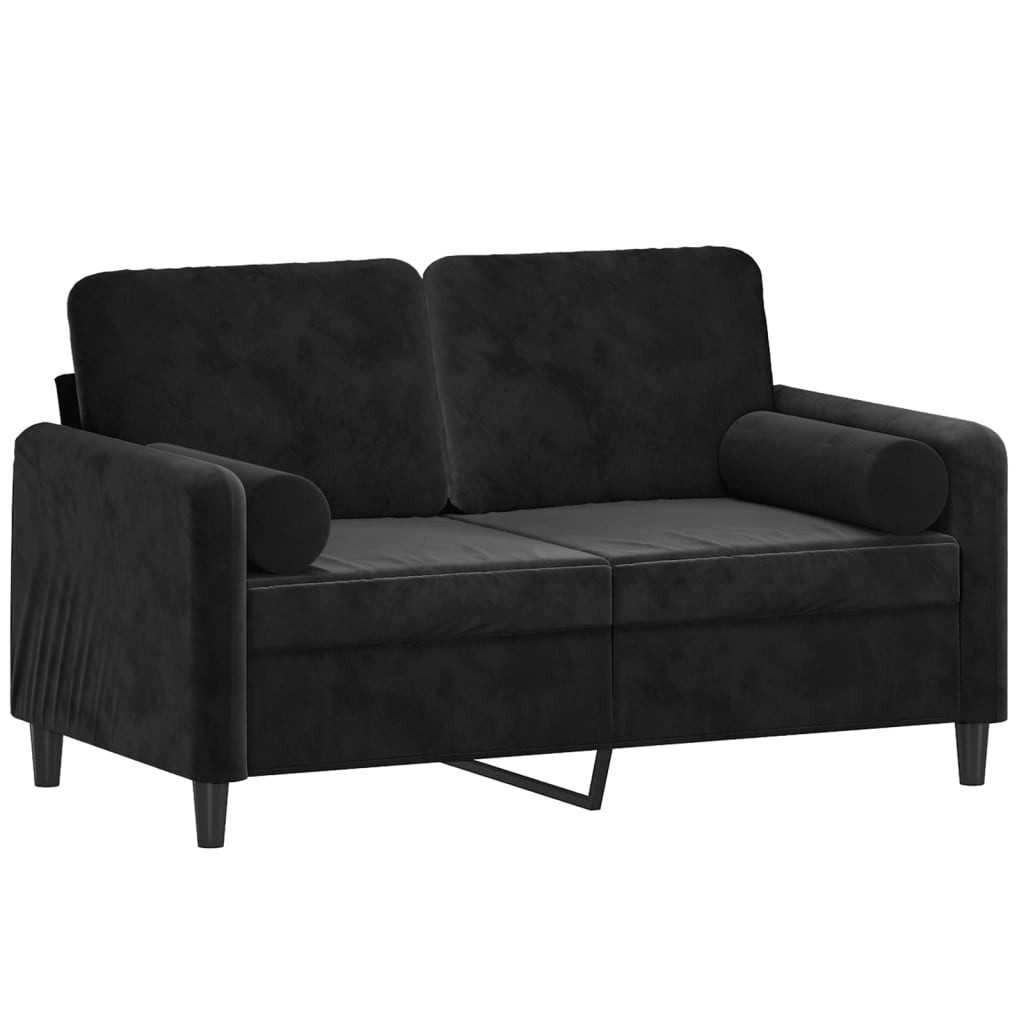 vidaXL Sofa 2-Sitzer-Sofa mit Zierkissen Schwarz günstig online kaufen