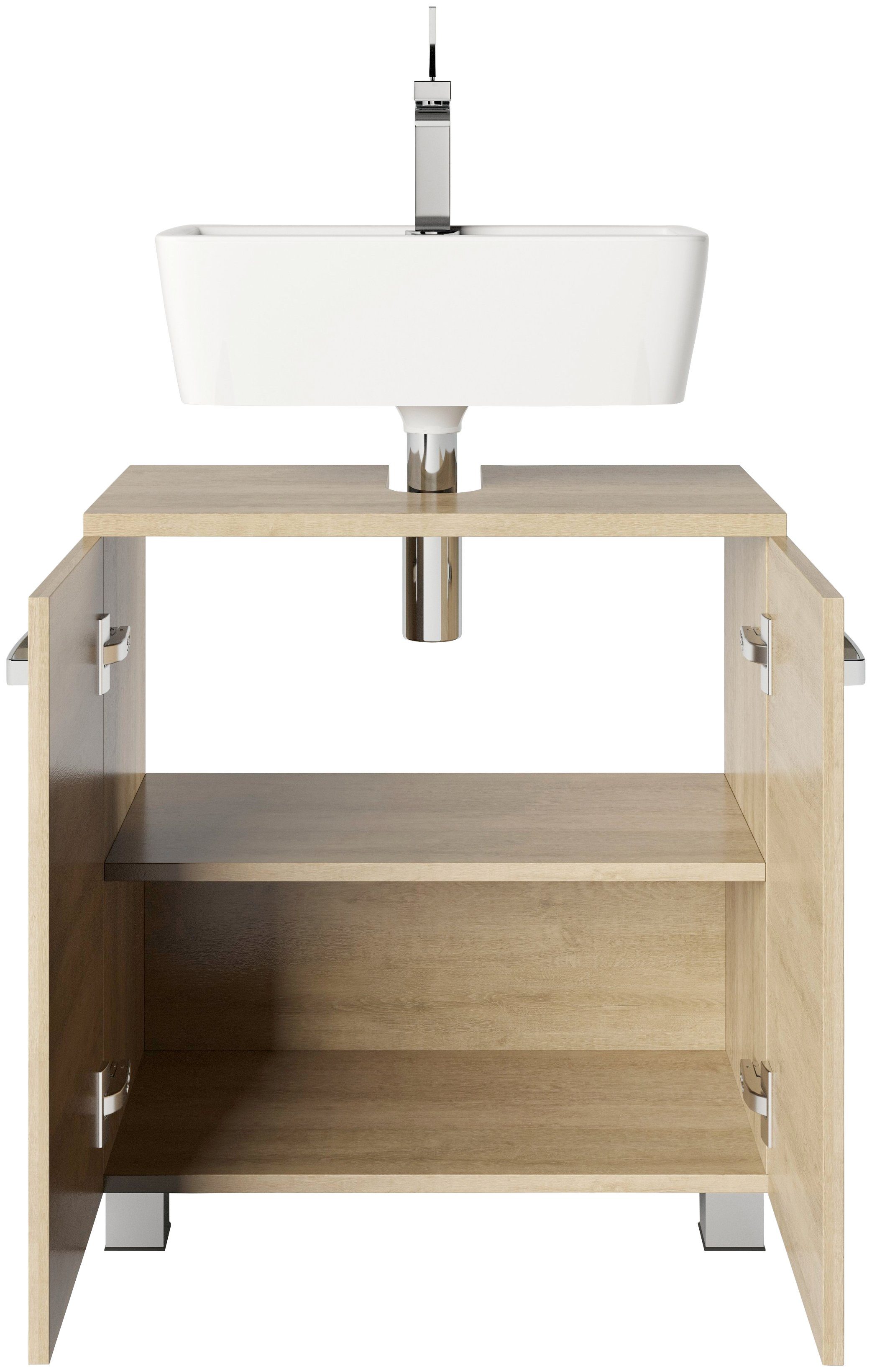 welltime Waschbeckenunterschrank "Cosmo", BxTxH: ca. 60x32,5x63,5 cm, 2 Fäc günstig online kaufen