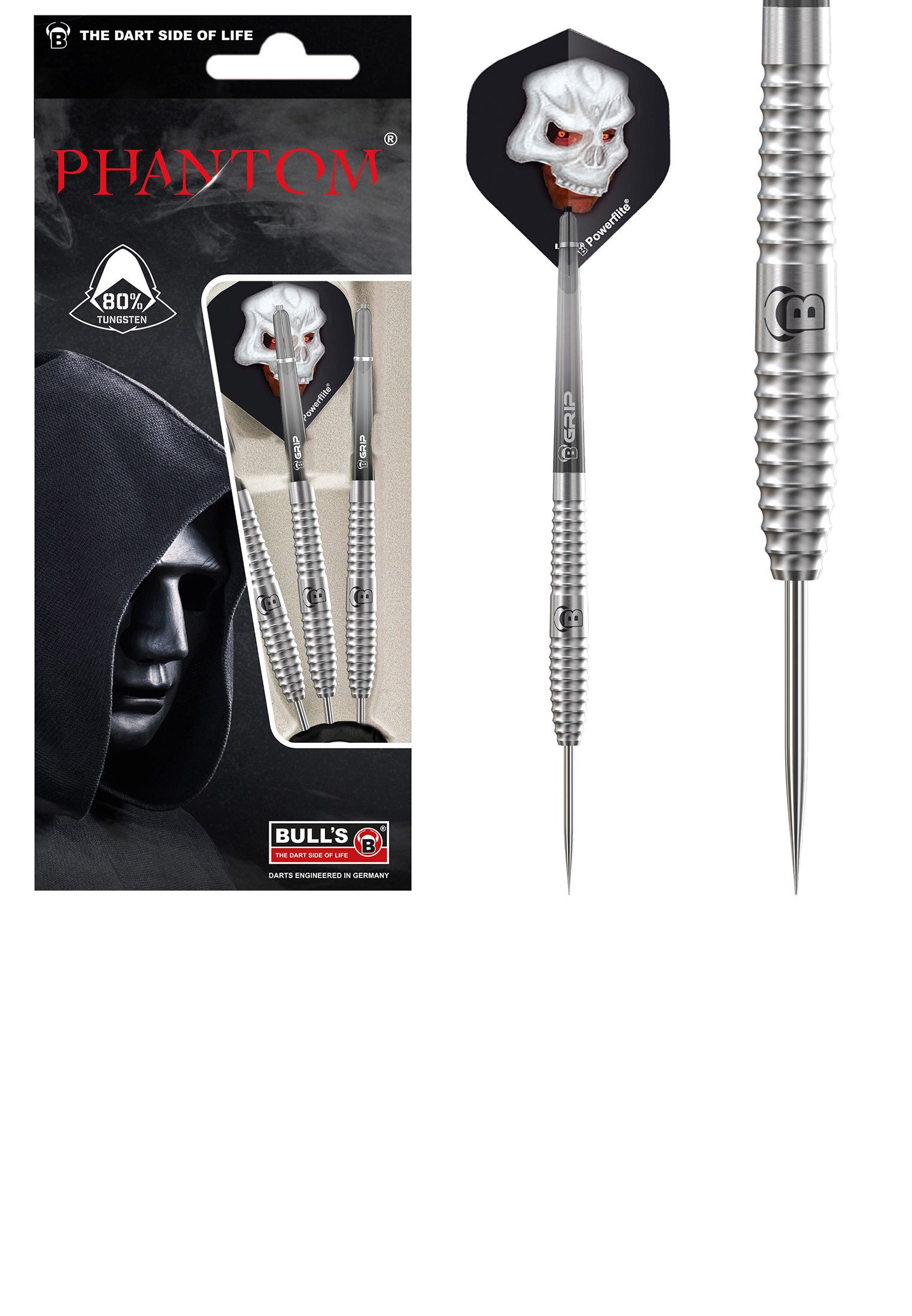 BULL'S Dartpfeil Phantom PT3 Dartpfeile 80% Tungsten Darts-Set Anfänger, unisex neutral
