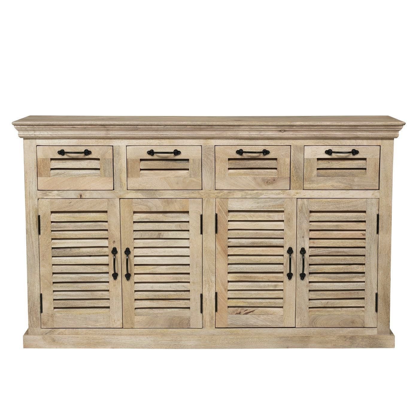 baario Sideboard Sideboard MAREDA Lamellen, massiv 150cm Anrichte Landhaus Vintage