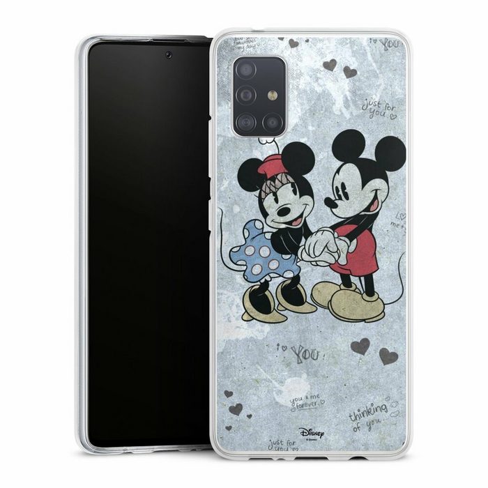 DeinDesign Handyhülle Disney Mickey & Minnie Mouse Vintage Mickey&Minnie In Love Samsung Galaxy A51 5G Silikon Hülle Bumper Case Handy Schutzhülle