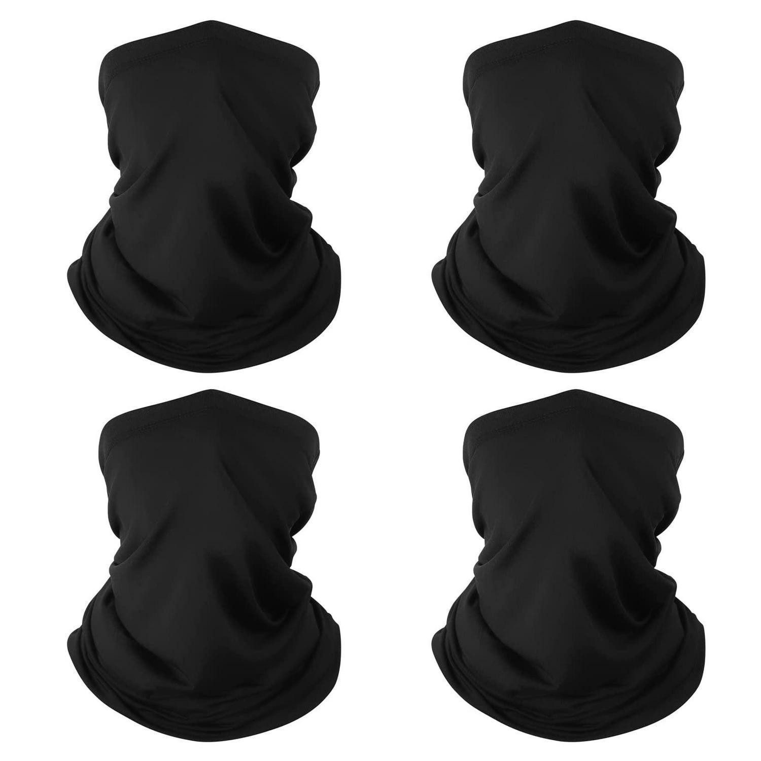 LuxusKollektion Multifunktionstuch Neck Gaiter Bandana Maske Radfahren Laufen Wandern 4 Schwarz
