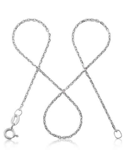 modabilé Silberkette Ankerkette DELICATE Rund, Halskette Damen 38cm, 1,3mm, Kette ohne Anhänger, Sterling Silber 925