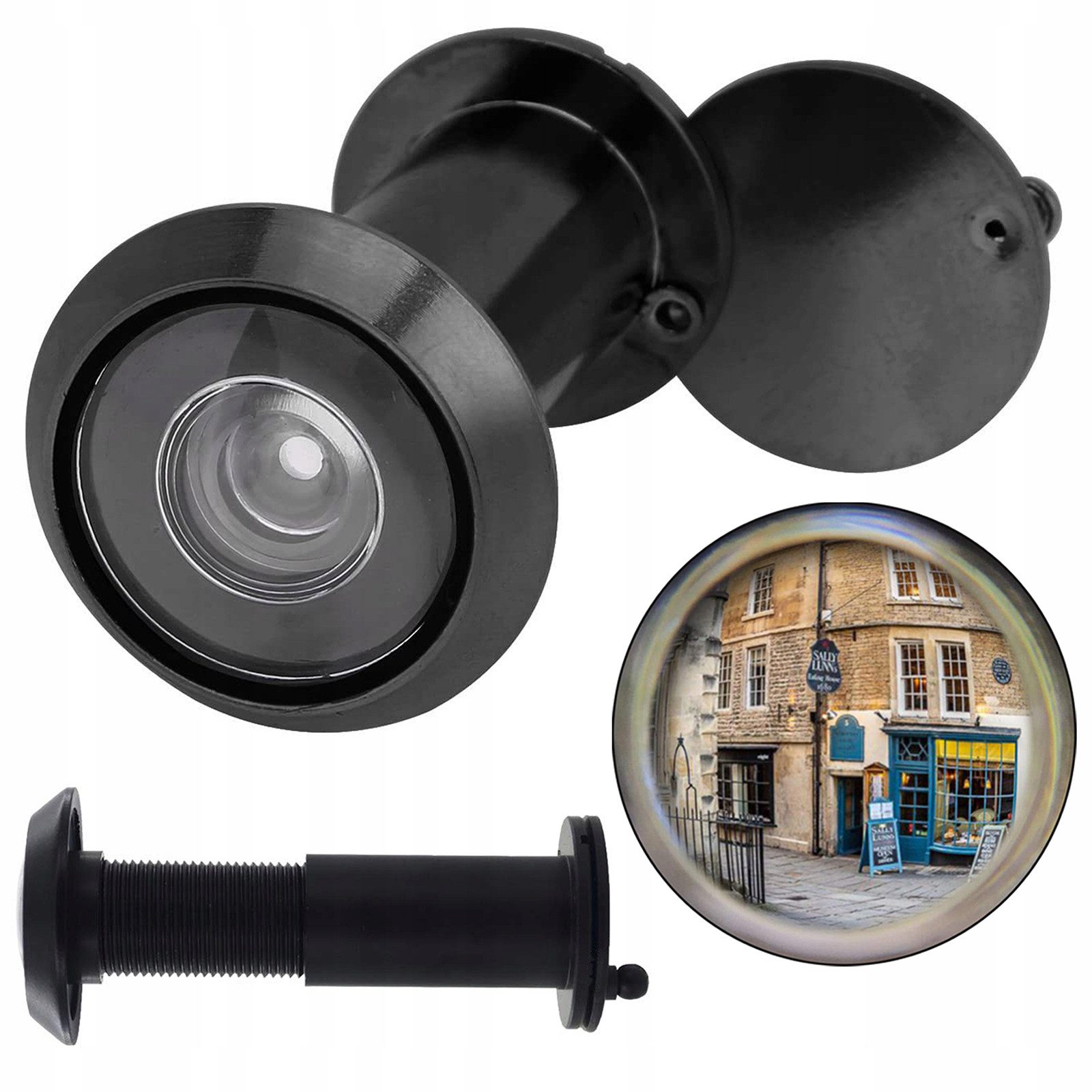 HAUSS SPOLE Türspion 14-18 mm Bohrloch Ultra-klarer Türspion mit Blickschutz für 35-60 mm