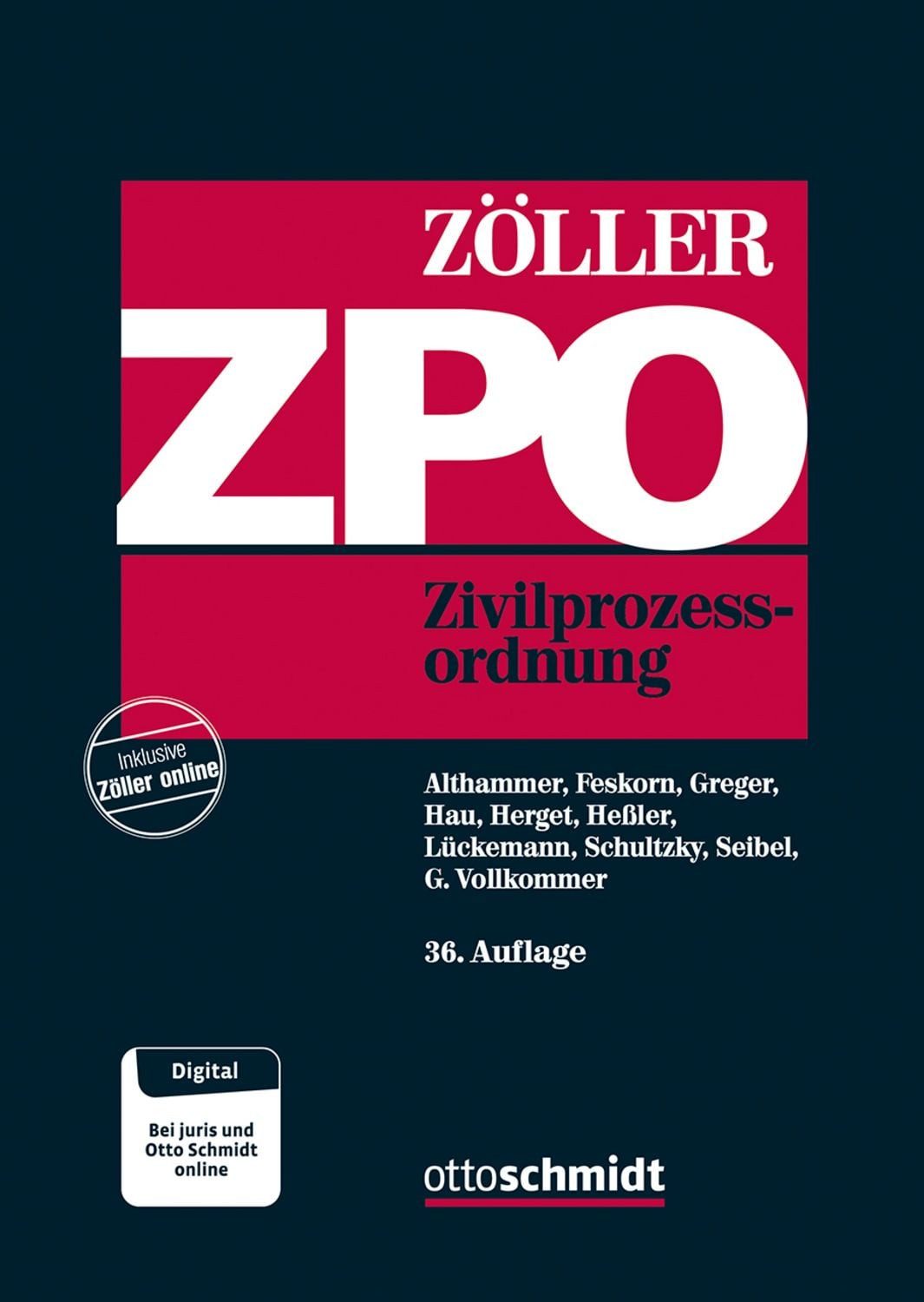 Zivilprozessordnung ZPO Kommentar / Christoph Althammer, Christian Feskorn, Reinhard Greger, Wolfgang Hau, Kurt Herget