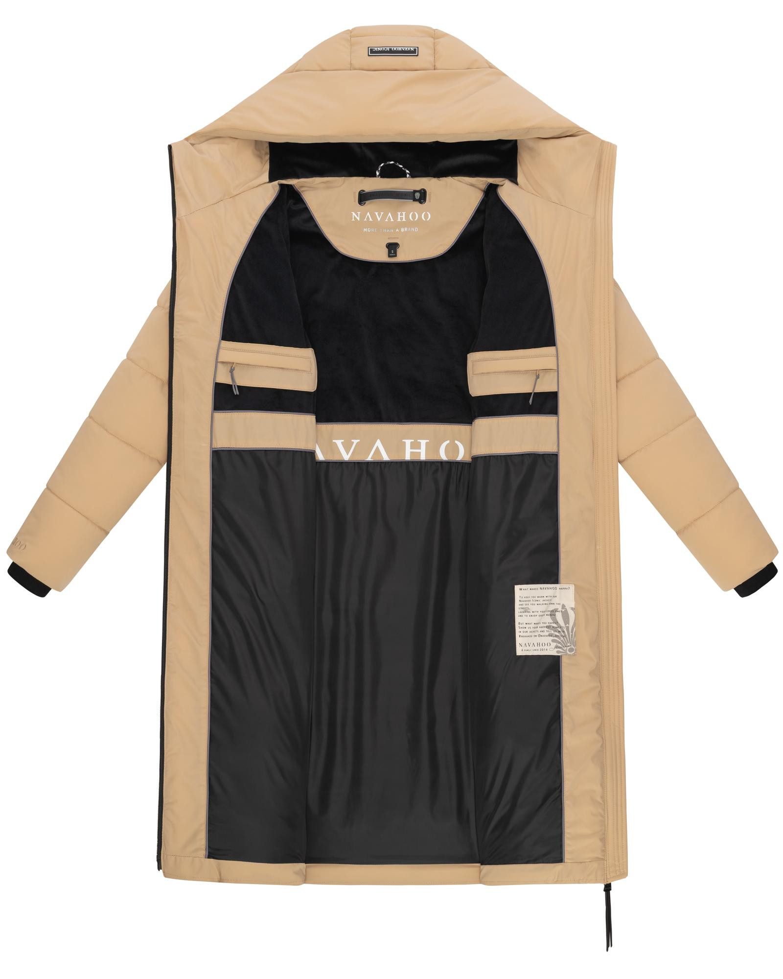 Navahoo Steppmantel Schokokuss XIV Warmer Damen gesteppter Wintermantel mit Kapuze – Bild 5 von 5
