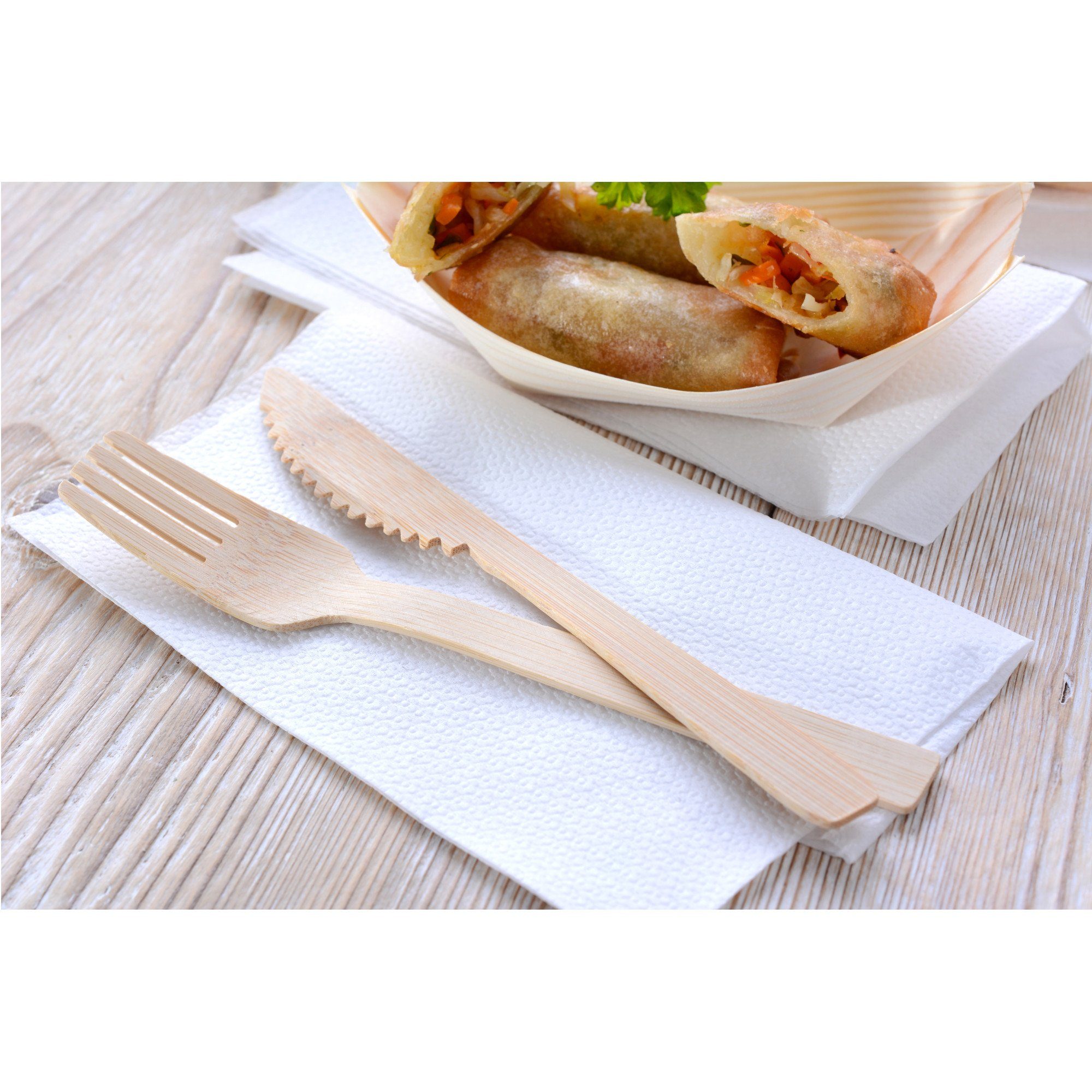 GRÄWE Einwegmesser GRÄWE Bambus-Messer Set 25 Stück 16,5 cm