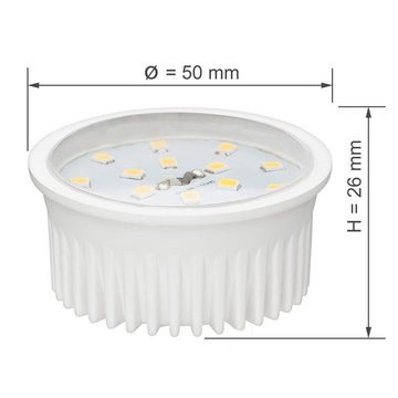 SEBSON LED-Leuchtmittel LED Modul 5W ultra flach ø50x26mm Einbaustrahler 230V  4er Pack