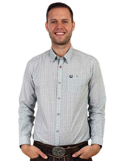 KRÜGER BUAM Trachtenhemd Herrenhemd 'Benno' mit Muster 913762, Grün