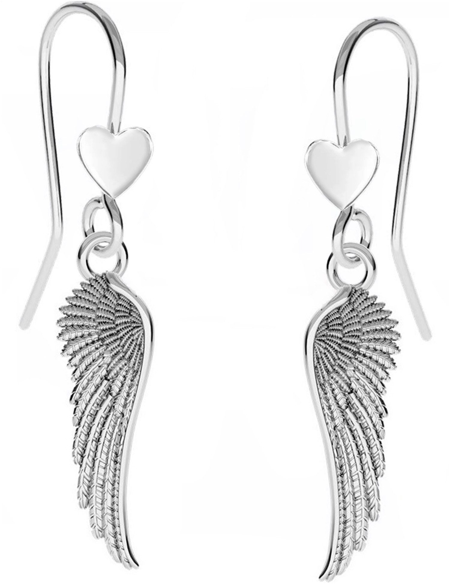 Goldene Hufeisen Paar Ohrhaken Charmante Flügel-Ohrringe für Damen, 13204, 925 Silber (Sterlingsilber), Hypoallergen