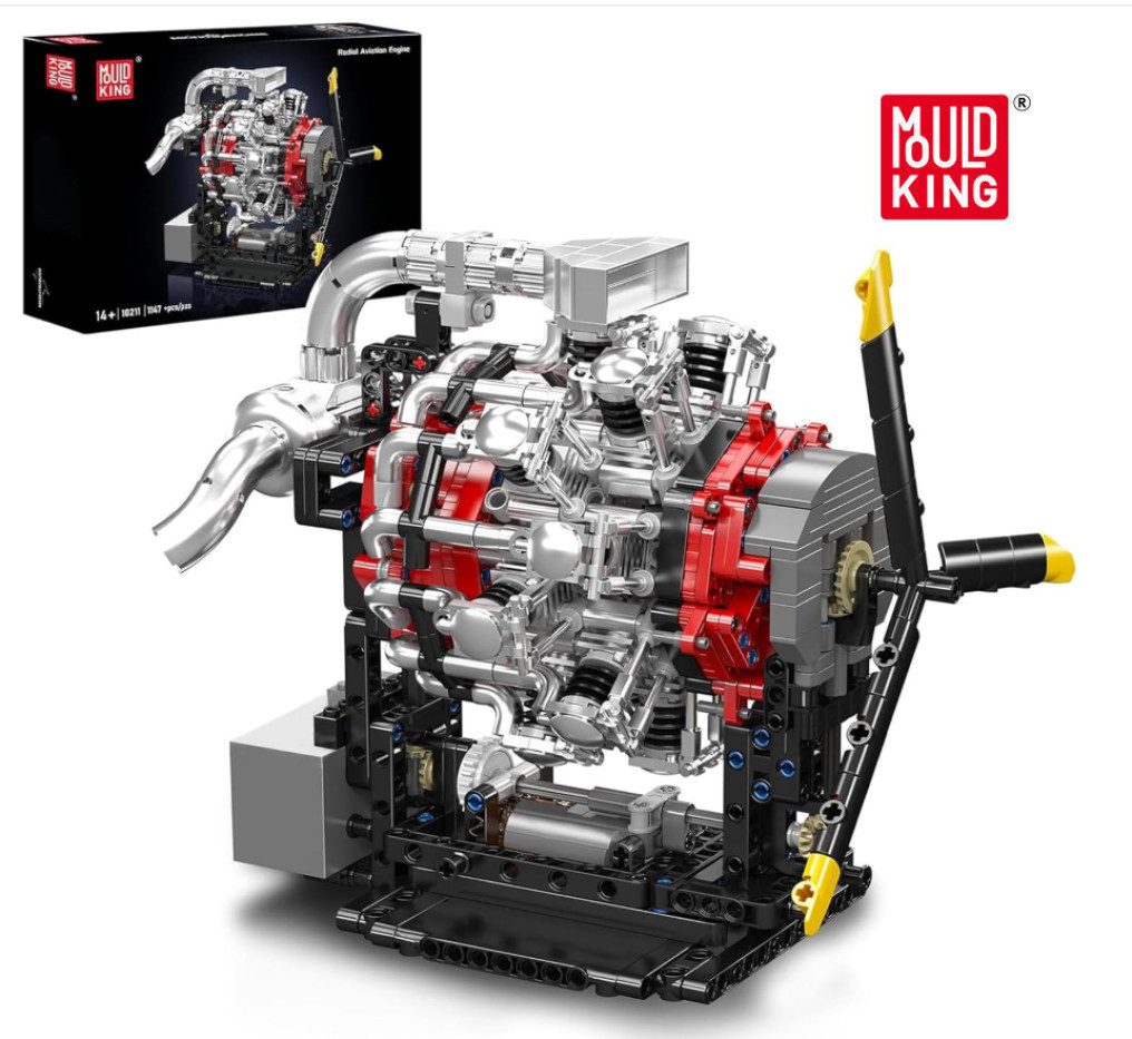 Mould King 10211 Radial Aviation Engine Konstruktions-Spielset, (1147 St)
