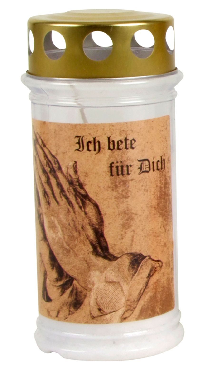 Diamond CANDLES Grabkerze Motiv Grablicht "Hände" H 17cm Tagebrenner Gedenkkerze Schmuck Ruhestä