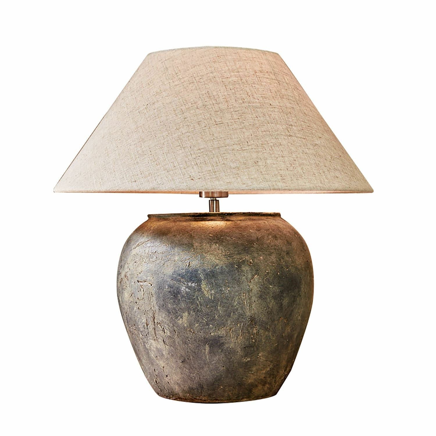 Mirabeau Tischleuchte Tischlampe Shiva antikschwarz/creme