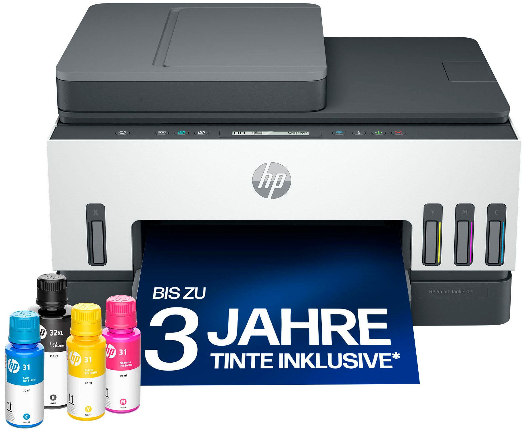 HP Smart Tank 7305 (28B75A) Multifunktionsdrucker, (WLAN (Wi-Fi), Bluetooth, LAN (Ethernet), Wi-Fi Direct, Bis zu 30€ Cashback sichern! Nur bis zum 31.10.2026)