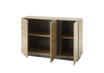 Empinio24 Sideboard CORATO (1 St), Breite 138 cm, 3-türig, Eiche Graphit