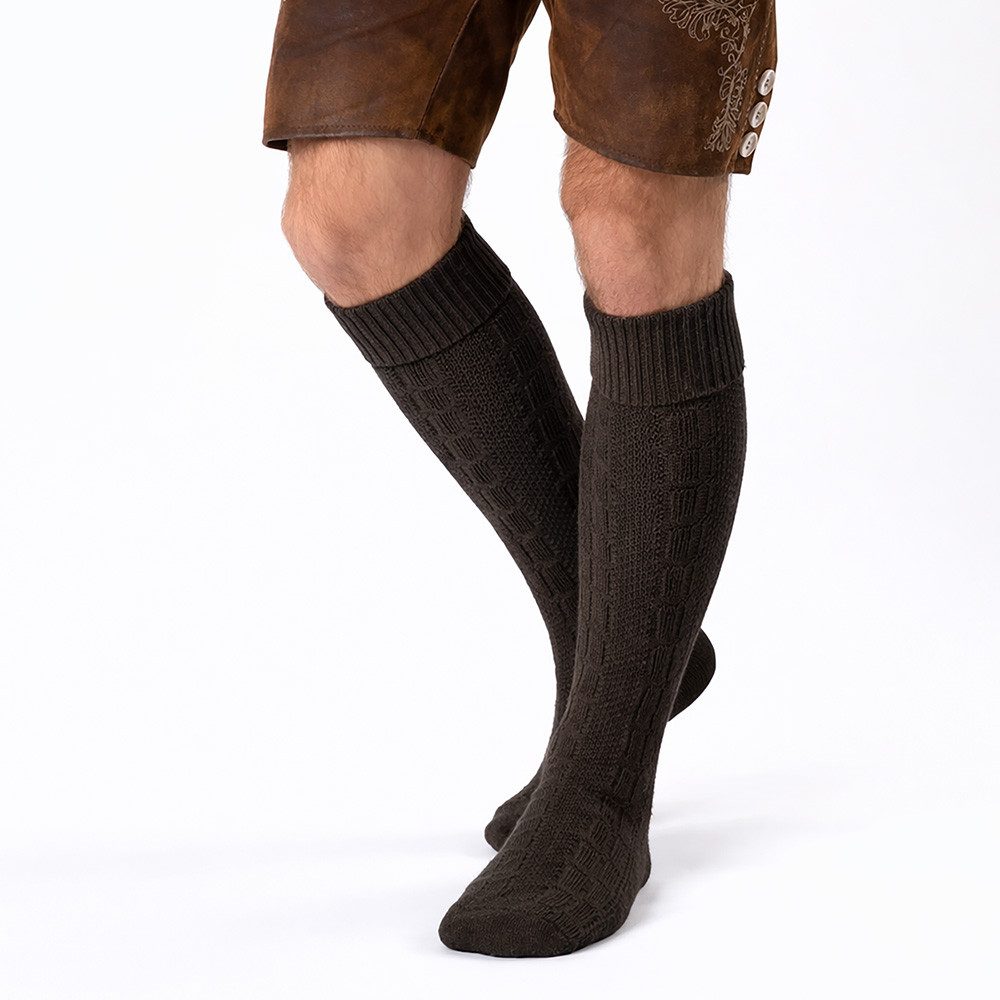 HerzSticht Trachtensocken Herren Lange Trachtensocken 1er Pack (Modell: Silberdistel) (1-Paar)