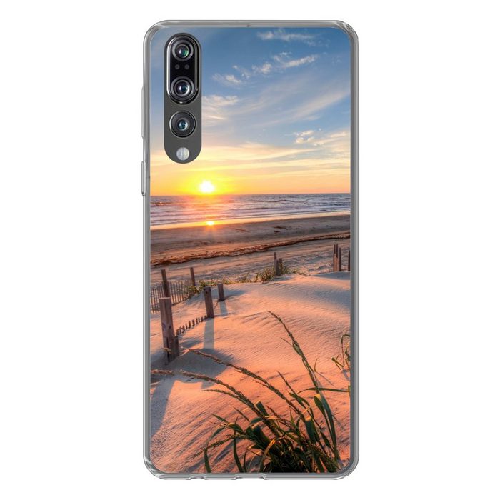 MuchoWow Handyhülle Strand - Meer - Düne - Sonnenuntergang - Landschaft Handyhülle Huawei P20 Pro Handy Case Silikon Bumper Case