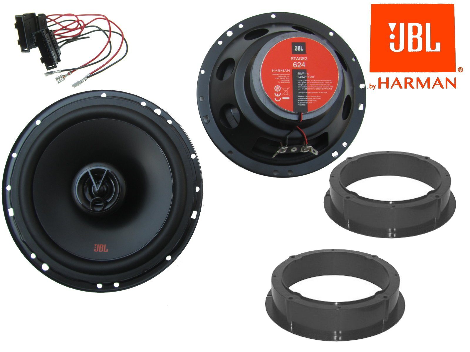 DSX JBL Lautsprecher Set passend für VW Polo IV 9N 9N3 Auto-Lautsprecher (40 W) grau