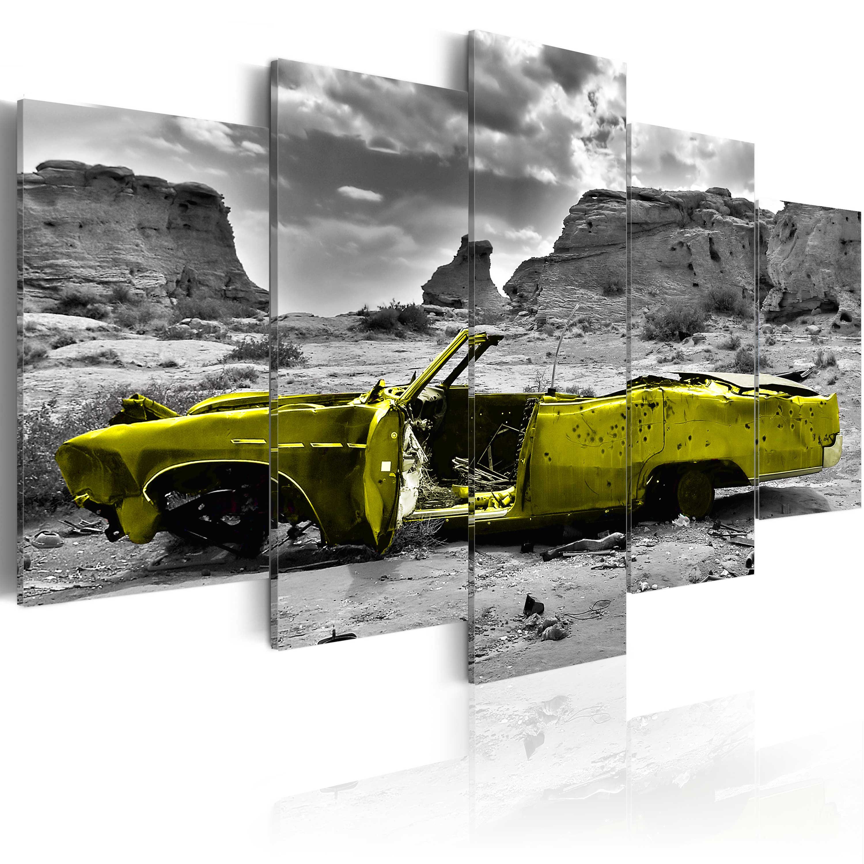 Artgeist Wandbild Yellow car