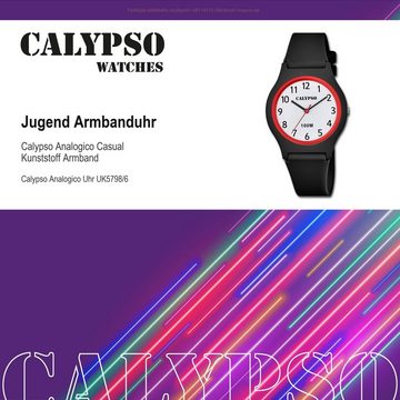 CALYPSO WATCHES Quarzuhr Calypso Jugend Uhr Analog Casual, (Analoguhr), Jugend Armbanduhr rund, Kunststoffarmband schwarz, Casual