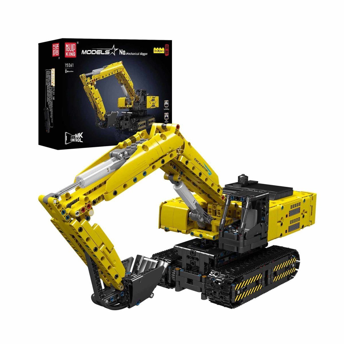 Mould King Mould King 15061 Mechanical Digger Yellow inkl. RC/Fernsteuerung Spielbausteine