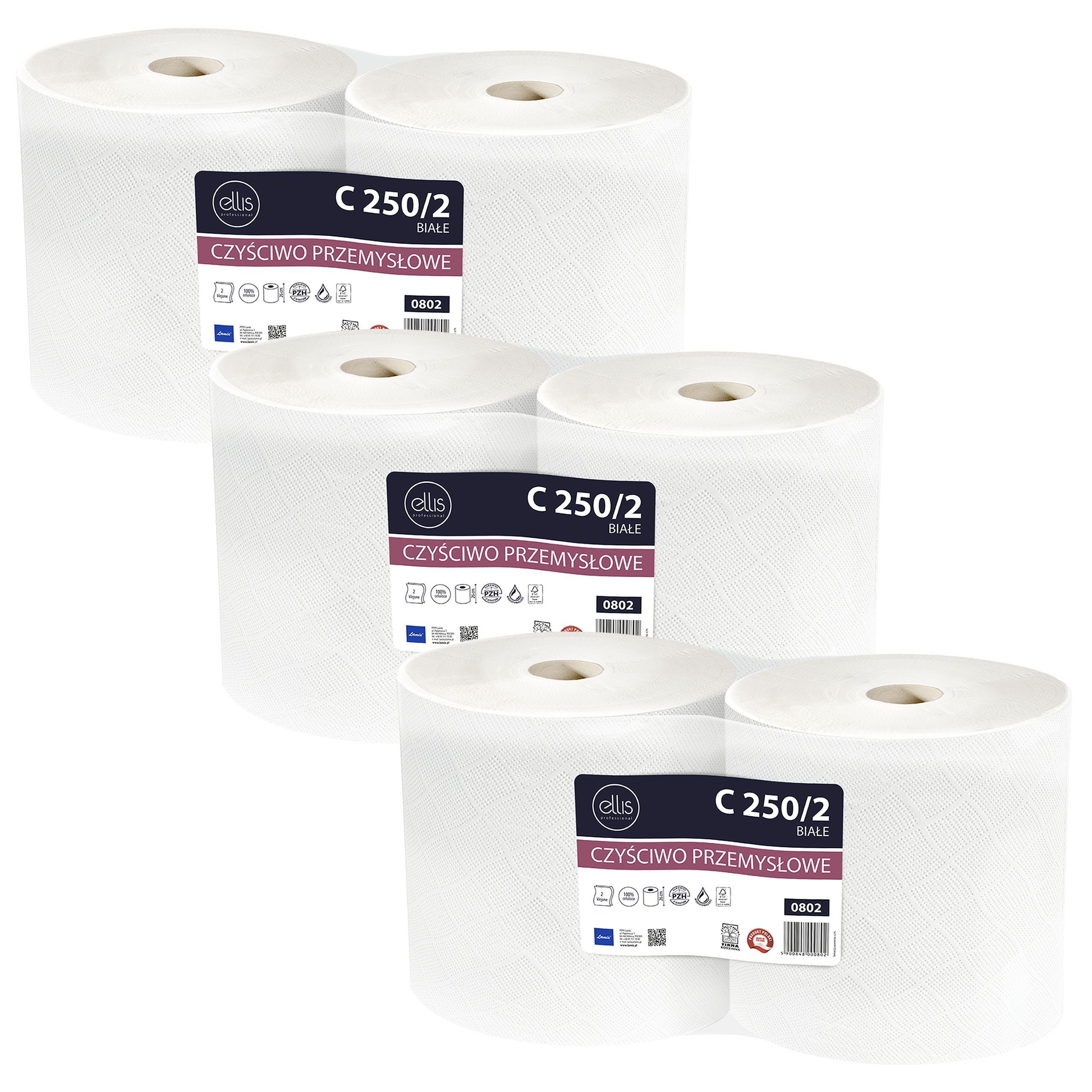 Ecoline Papierhandtuch ELLIS Ecoline zweilagiges Zellulose-Reinigungstuch, Papierhandtuch (6-St)