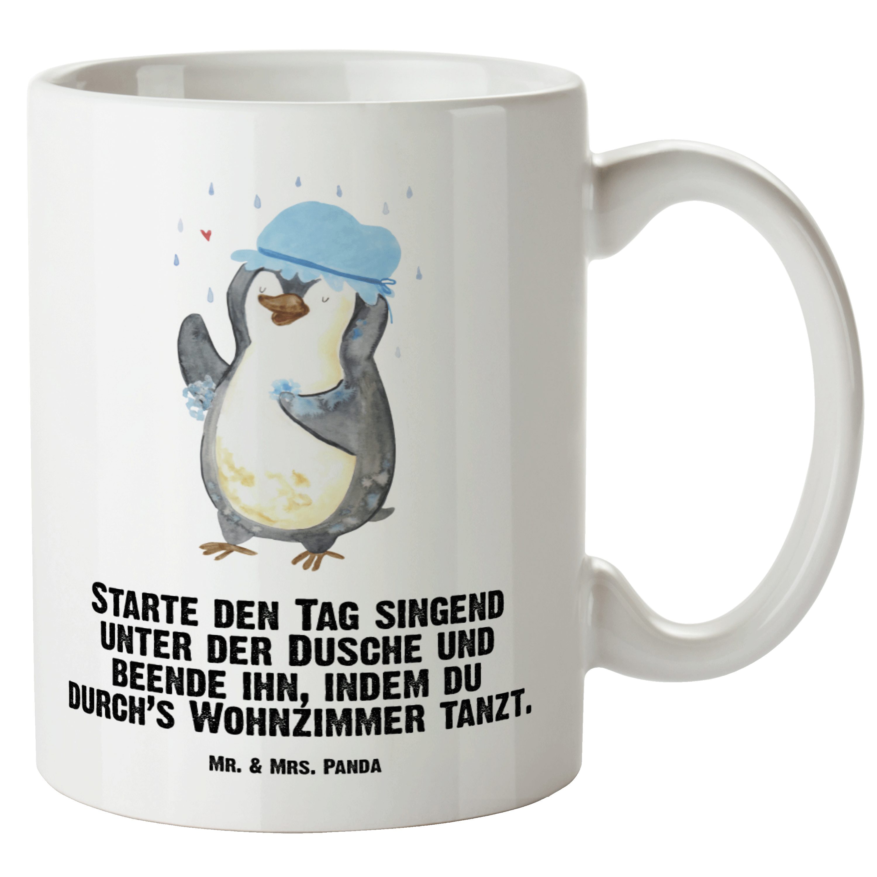 Qualität ist garantierte Zufriedenheit! Mr. & Keramik glücklich sein, Pinguin Tasse Mrs. Kaffeetasse, Geschenk, Grosse - duscht XL Panda - Tasse Weiß