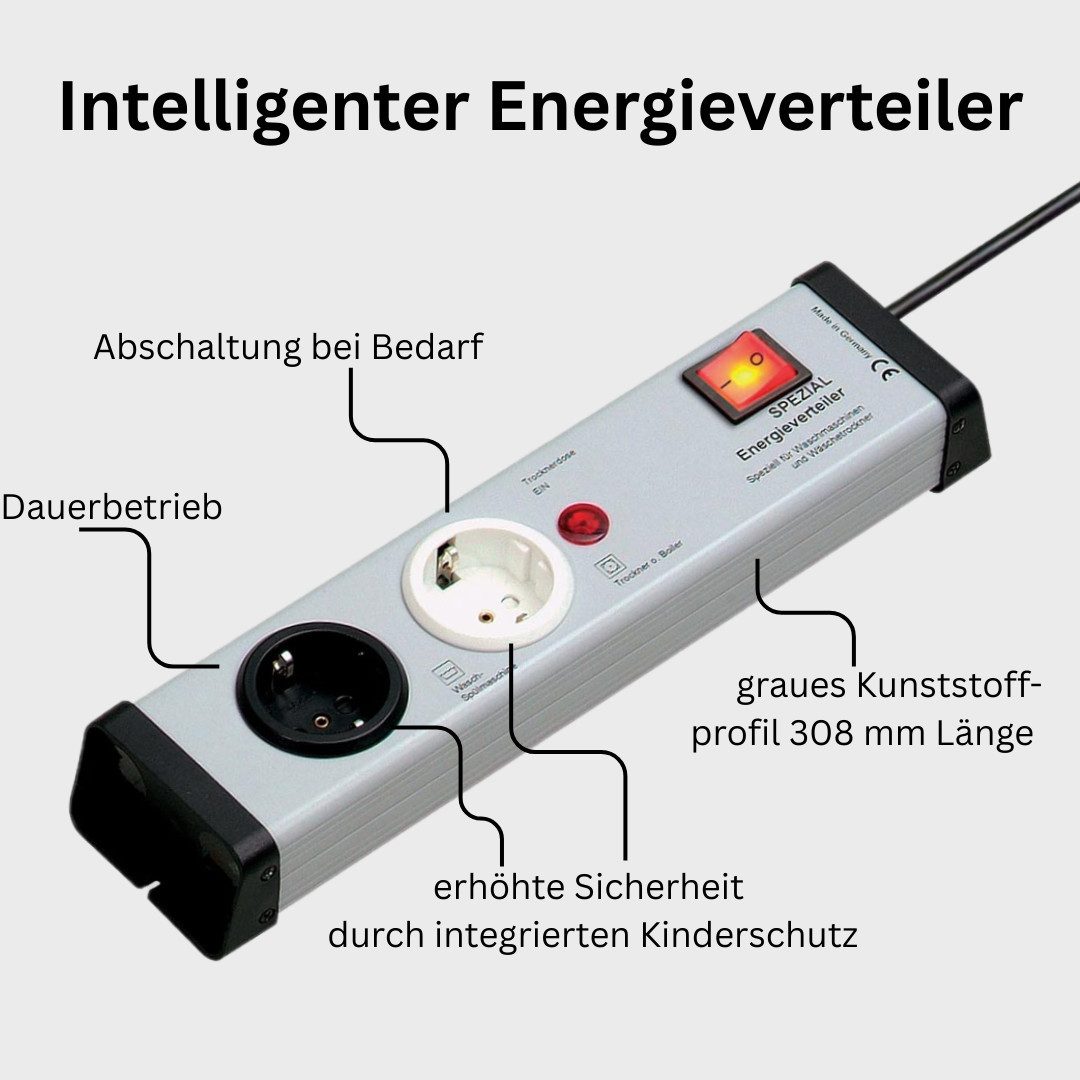 Ehmann Ehmann 100063 Spezial Energieverteiler, silber-schwarz Steckdosenleiste