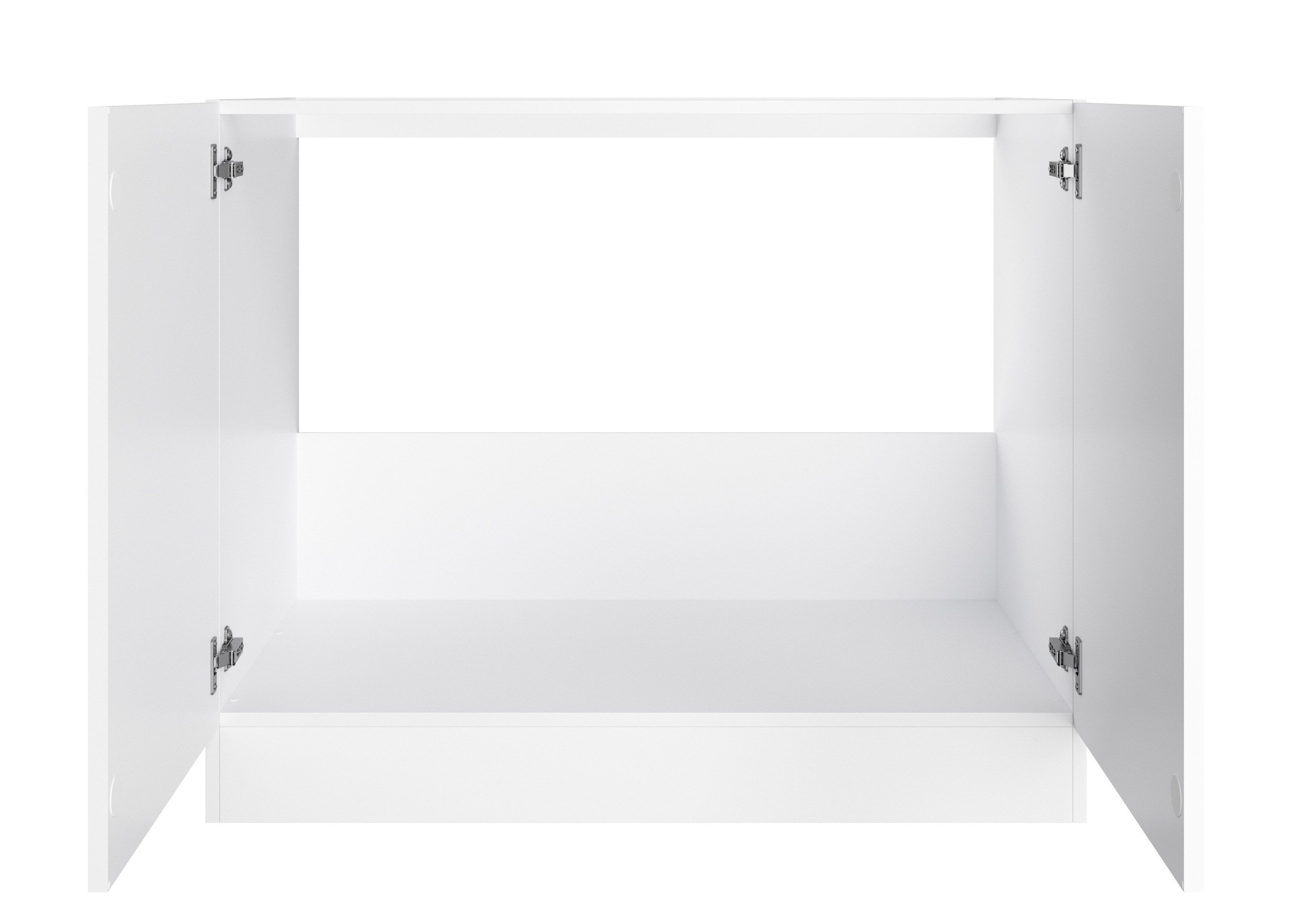 KOCHSTATION Spülenschrank KS-Milan Spülenschrank 100 cm, matte oder hochglänzende Fronten